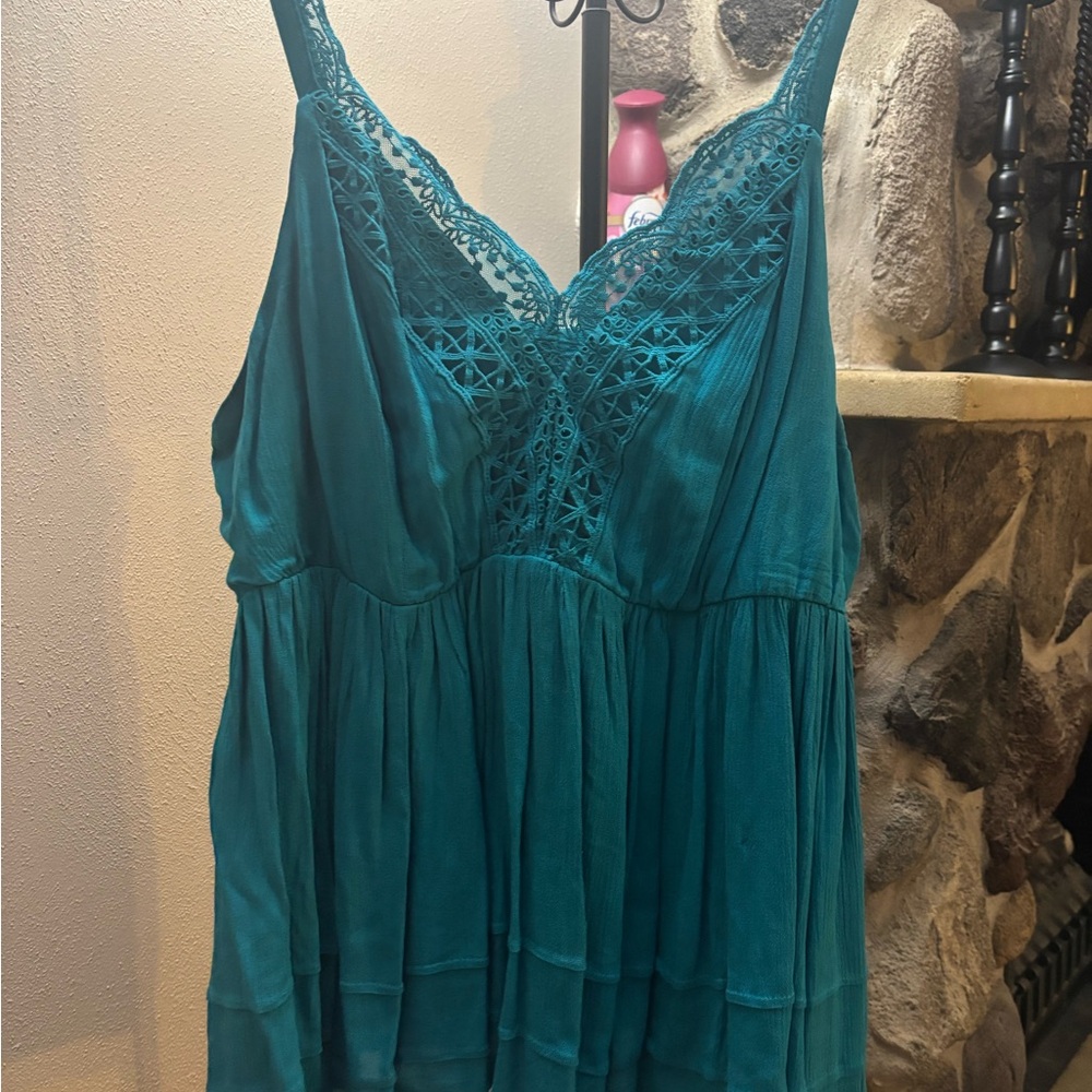 Torrid Teal Lace Camisole Top